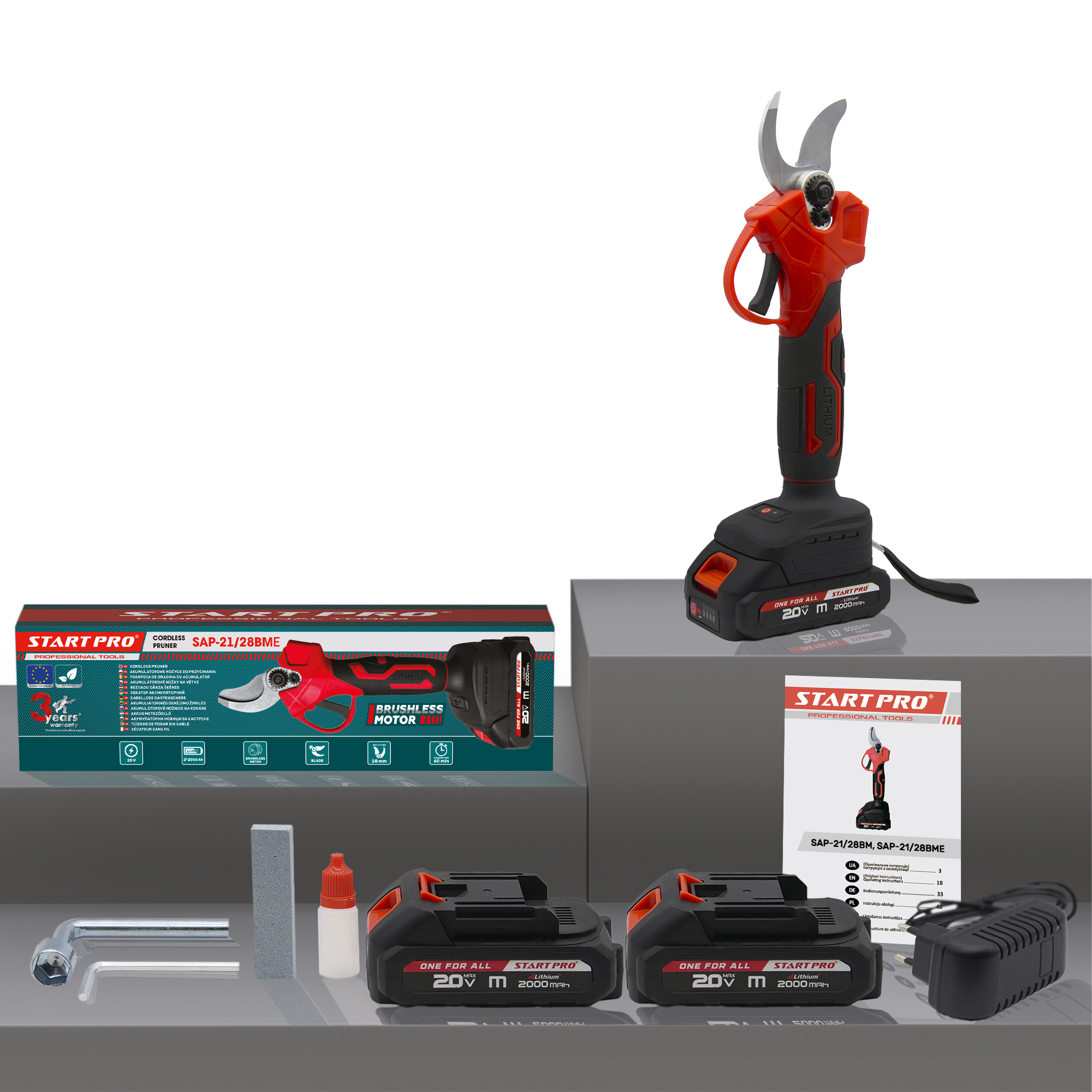 Foarfecă de grădină cu acumulator STARTPRO SAP-21/28BM - Image 9